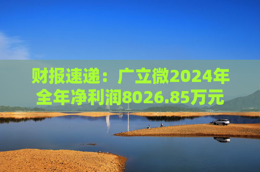 财报速递：广立微2024年全年净利润8026.85万元