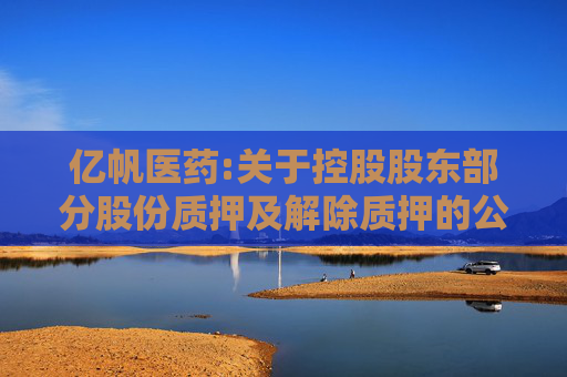 亿帆医药:关于控股股东部分股份质押及解除质押的公告
