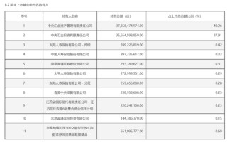 中央汇金，最新动向