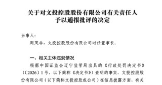 文投控股项目违约金近8000万未及时公告，时任董事长周茂非领40万罚单 | 长三角资本局