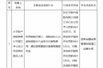 太平财险湛江中心支公司被罚40万元：通过虚假激励方案套取激励奖金等