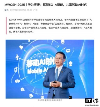 华为汪涛：预计 2030 年全球近 30 亿 AI 机器人进入工厂、家庭