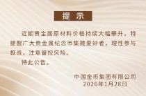 贵金属原材料价格持续大幅攀升，中国金币发布投资风险提示