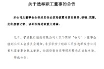 宁波银行：选举朱芳华担任职工董事