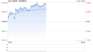 黄金突破5000美元关口续涨 货币贬值交易热潮升温