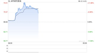 快讯：WTI原油期货主力合约冲高回落，涨幅缩窄至7%