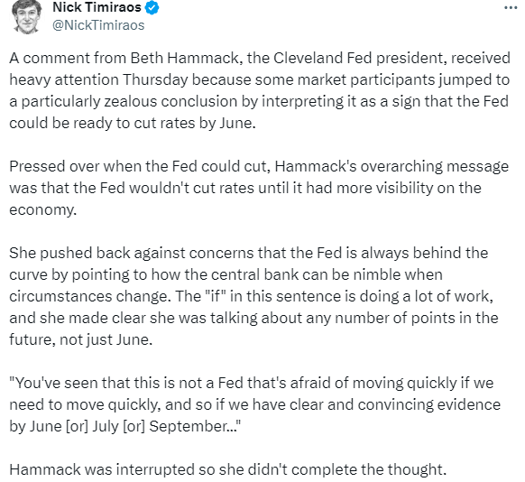 6月降息?美联储“喉舌”紧急提醒:勿过度脑补官员讲话 第1张 6月降息?美联储“喉舌”紧急提醒:勿过度脑补官员讲话 第1张