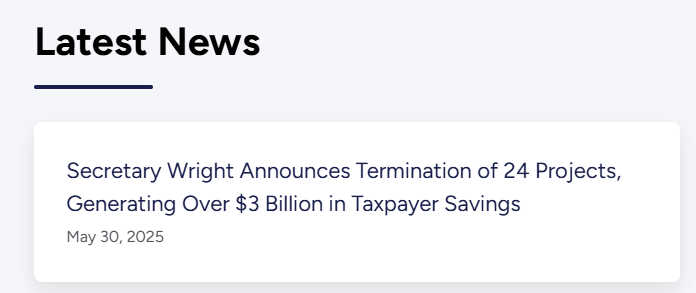 特朗普政府叫停37亿美元绿色拨款 氢能、碳捕捉等项目遭殃 第1张 特朗普政府叫停37亿美元绿色拨款 氢能、碳捕捉等项目遭殃 第1张