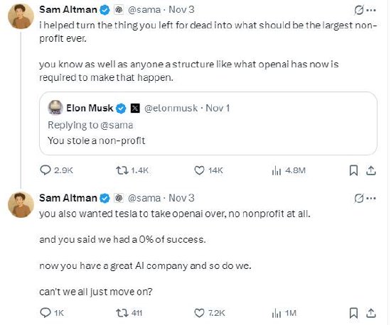 OpenAI首席执行官回应马斯克指责其“偷窃了一个非营利组织” 第1张 OpenAI首席执行官回应马斯克指责其“偷窃了一个非营利组织” 第1张