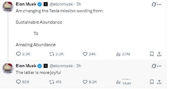 马斯克称特斯拉的使命是实现“令人惊叹的富足”  第1张