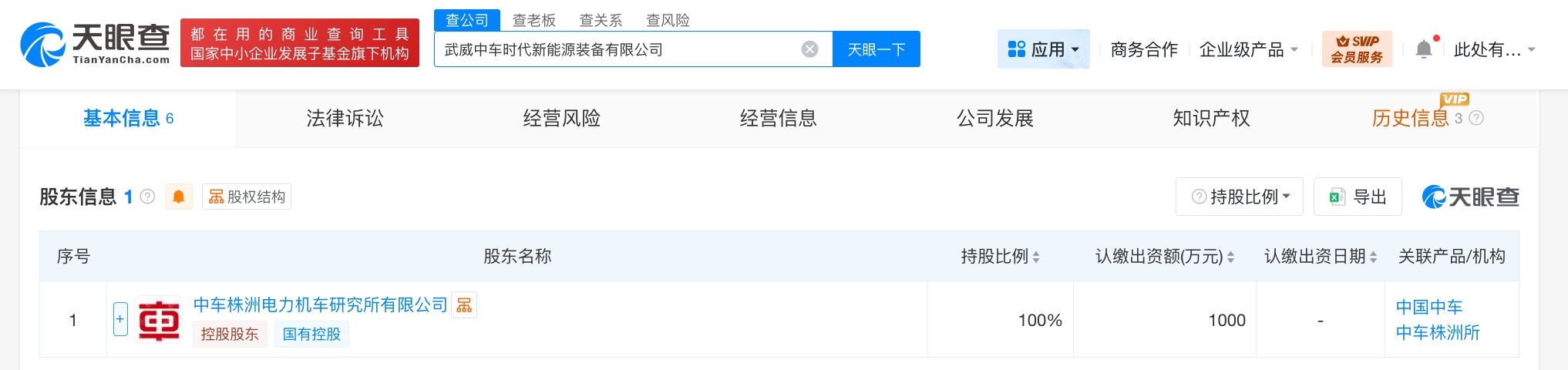 中国中车在甘肃武威成立新能源装备公司 注册资本1000万  第2张